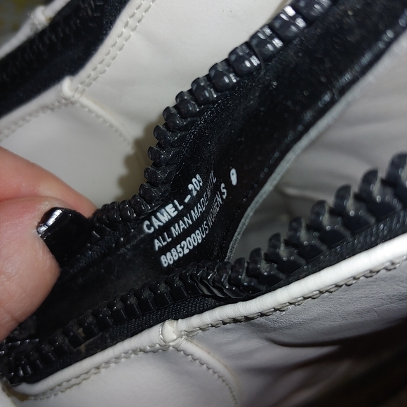 Demonia Dolls Kill White Camel Platform Lace Up Boots Booties Shoes - Picture 12 of 12